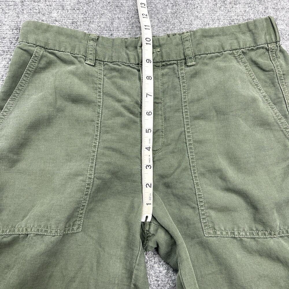J Crew Pants Womens Size 8 Cropped Lyocell Linen Blend Stretch Waist Green - Picture 8 of 10
